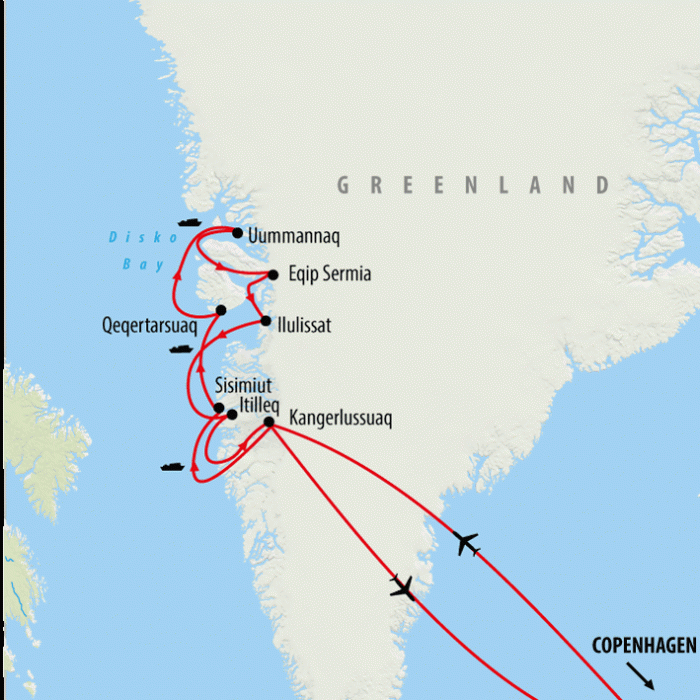 tourhub | On The Go Tours | Greenland Disko Bay Discovered - 8 Days | Tour Map