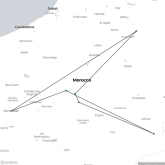 tourhub | World Expeditions | Morocco Rafting Adventure | Tour Map