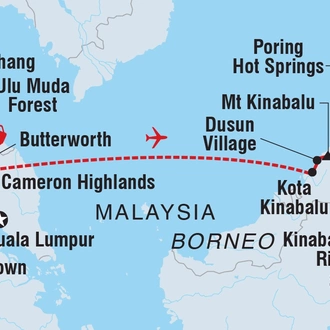 tourhub | Intrepid Travel | Malaysia's Ultimate Adventure | Tour Map