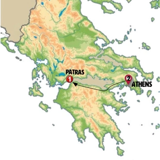 tourhub | Europamundo | Radiant Peloponnese | Tour Map