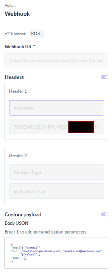 How to send CC field using Journey