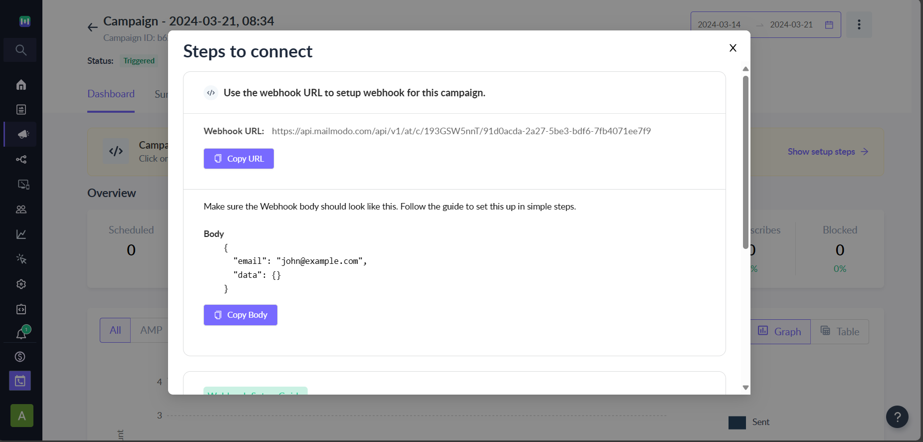 How to trigger campaigns via Webhooks