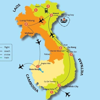 tourhub | Tweet World Travel | Essence Of Indochina Tour | Tour Map