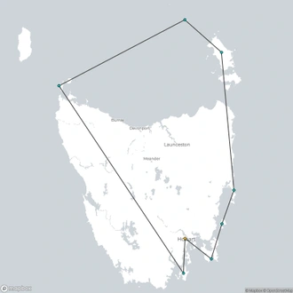 tourhub | Aurora Expeditions | Coastal Tasmania: Untamed Wilderness | Tour Map