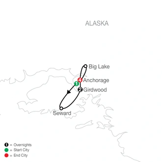 tourhub | Globus | Alaska's Iditarod | Tour Map