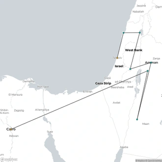 tourhub | Consolidated Tour Operators | Tierra Santa, Jordania y El Cairo Español | Tour Map