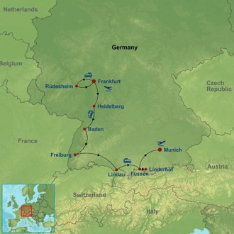 tourhub | Indus Travels | Marvelous Germany | Tour Map