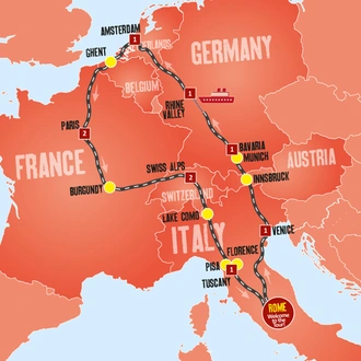 tourhub | Expat Explore Travel | Europe Highlights Christmas | Tour Map