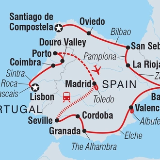 tourhub | Intrepid Travel | Premium Portugal and Spain in Depth | Tour Map