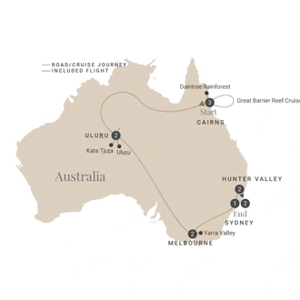 tourhub | Luxury Gold | Inspiring Australia | Tour Map