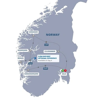 tourhub | Trafalgar | Best of Norway | Tour Map
