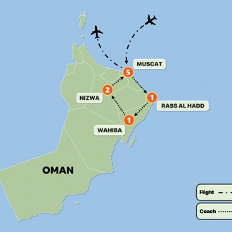 tourhub | Tweet World Travel | Wonders Of Oman | Tour Map