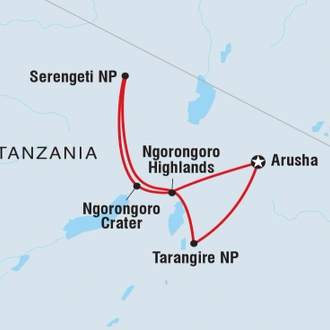 tourhub | Intrepid Travel | Premium Tanzania | Tour Map