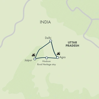 tourhub | Exodus Adventure Travels | India's Golden Triangle | Tour Map
