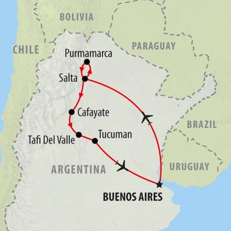 tourhub | On The Go Tours | North Argentina Highlights - 12 days | Tour Map