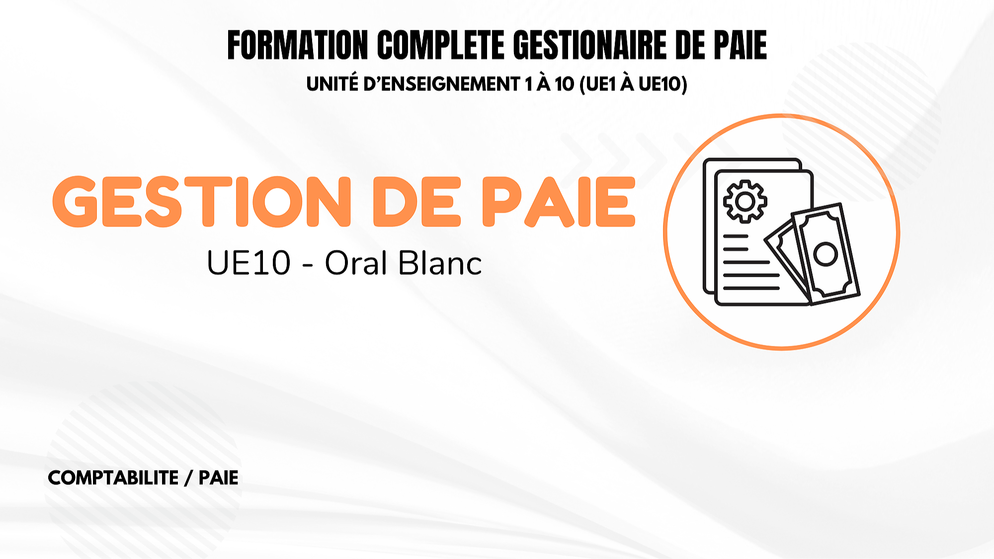 Représentation de la formation : UE 10 - ORAL BLANC