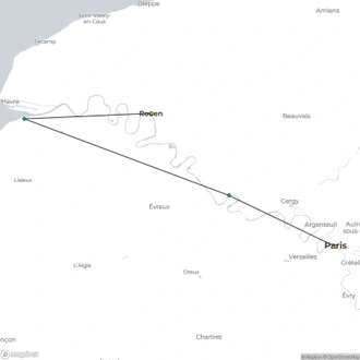 tourhub | CroisiEurope Cruises | The Seine Valley (port-to-port cruise) | Tour Map