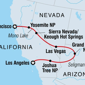 tourhub | Intrepid Travel | Wild Western USA | Tour Map