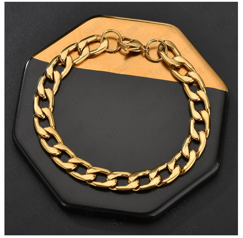 11.5mm thick 18k Gold link bracelets - Rhinestone Stores Lagos (RSL ...