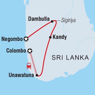 tourhub | Intrepid Travel | Simply Sri Lanka | Tour Map