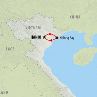 tourhub | On The Go Tours | Hanoi and Halong Bay Discovered - 6 days | Tour Map