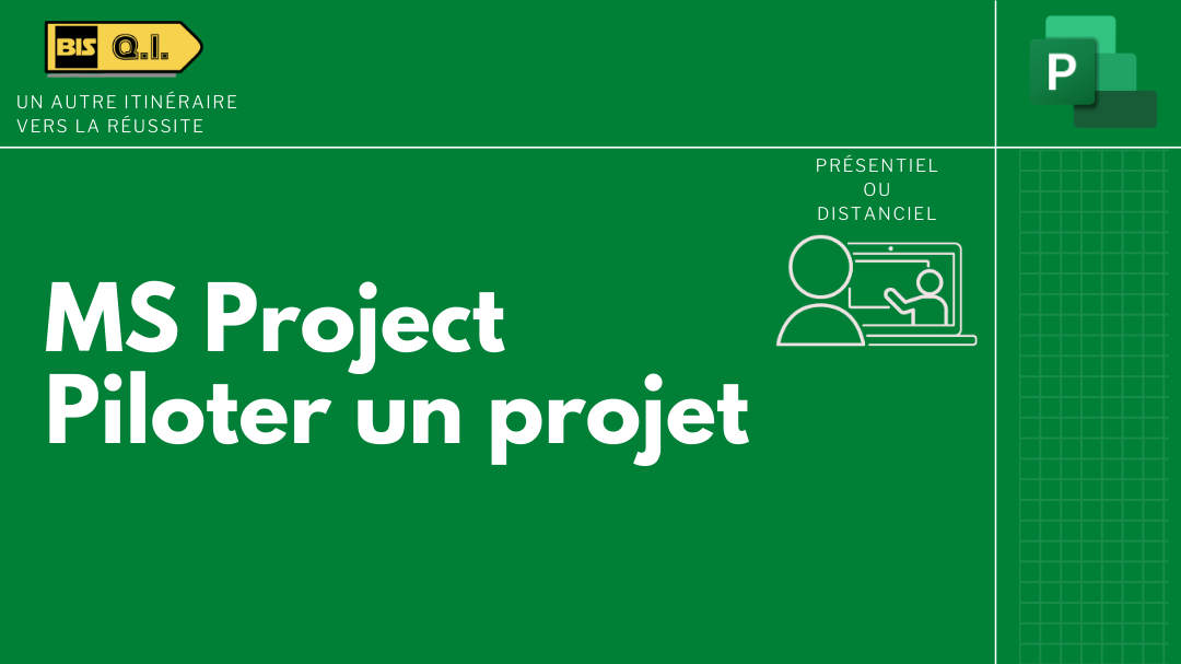 Représentation de la formation : MS Project - Piloter un Projet