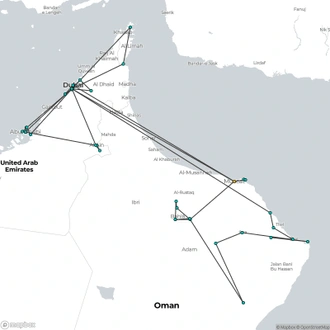 tourhub | Today Voyages | Treasures of Oman & Emirates | Tour Map