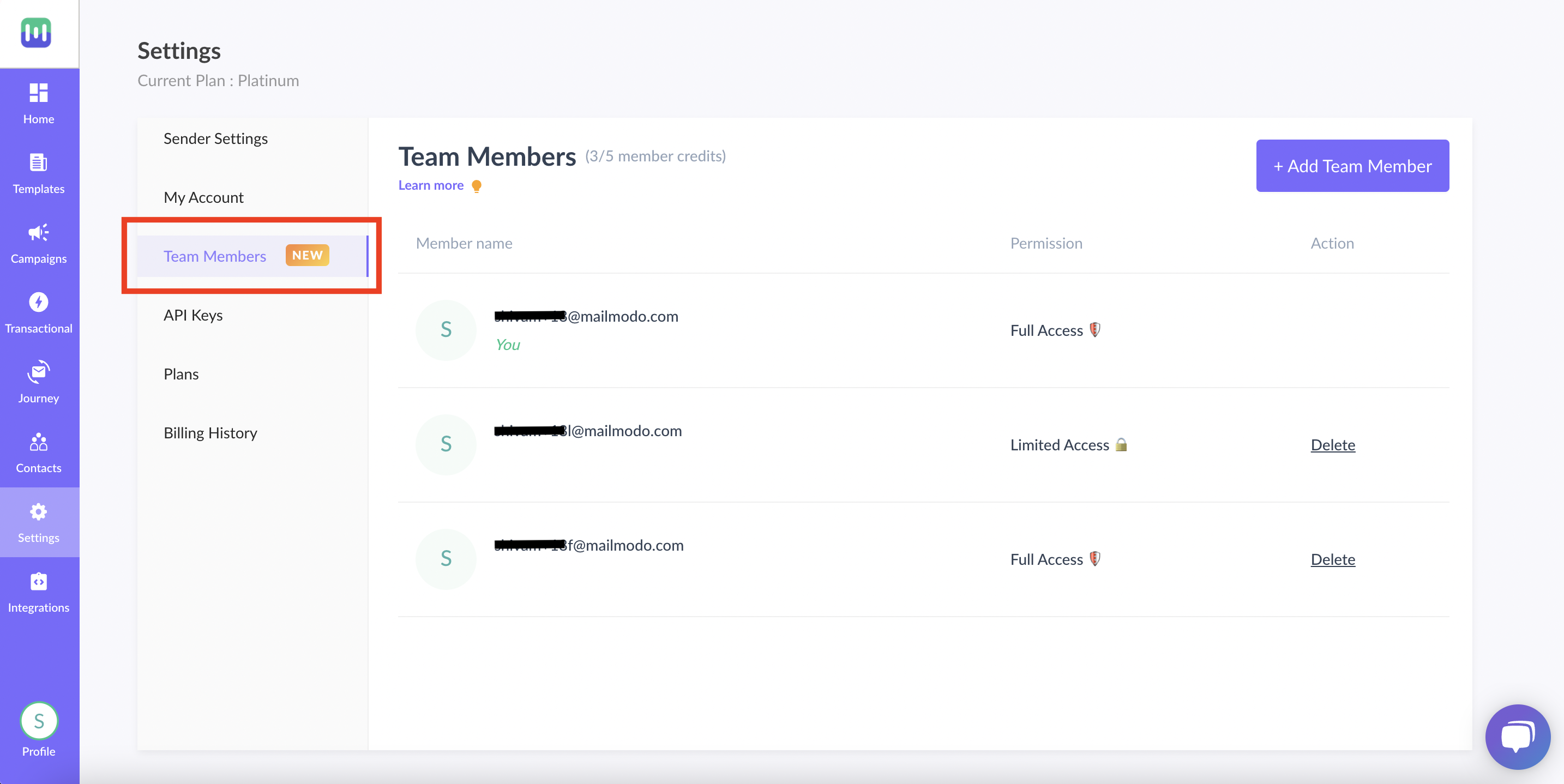 Add and manage users on your Mailmodo account