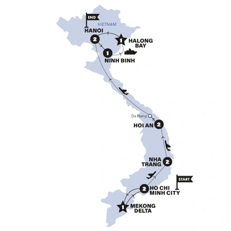 tourhub | Contiki | Vietnam Experience | Tour Map
