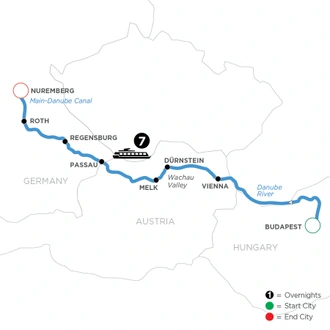 tourhub | Avalon Waterways | The Blue Danube Discovery (Envision) | Tour Map