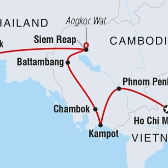 tourhub | Intrepid Travel | Cambodia Adventure | Tour Map