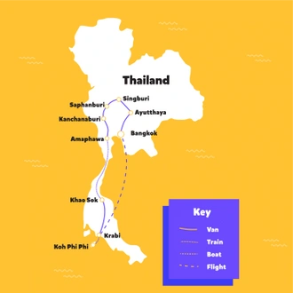 tourhub | Backpacking Tours | Backpacking Thailand | Tour Map