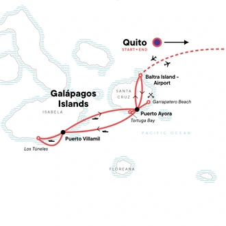 tourhub | G Adventures | The Galápagos: Wildlife of Santa Cruz & Isabela Islands | Tour Map