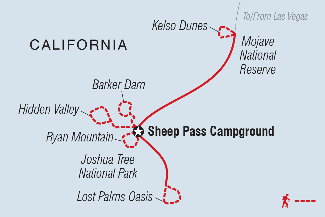 tourhub | Intrepid Travel | Hiking and Camping in Joshua Tree | Tour Map