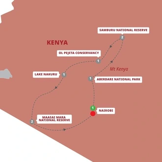 tourhub | Trafalgar | Wonders of Kenya | Tour Map