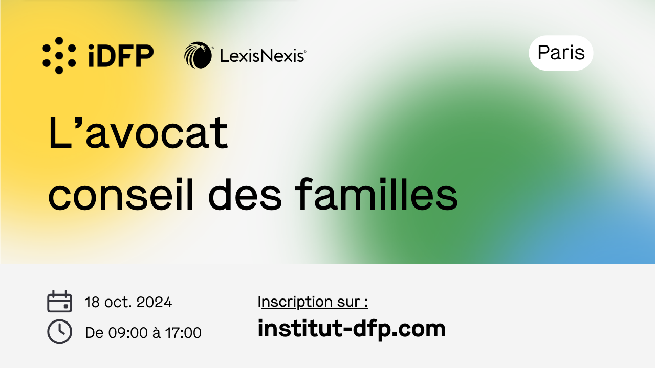 Représentation de la formation : L'avocat conseil des familles