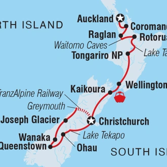 tourhub | Intrepid Travel | New Zealand Uncovered (Southbound)  | Tour Map