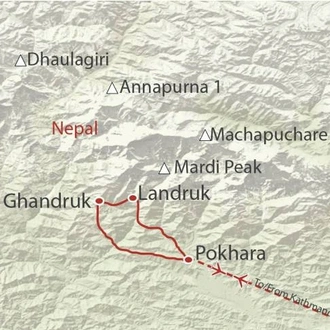 tourhub | World Expeditions | Annapurna Trek in Comfort | Tour Map