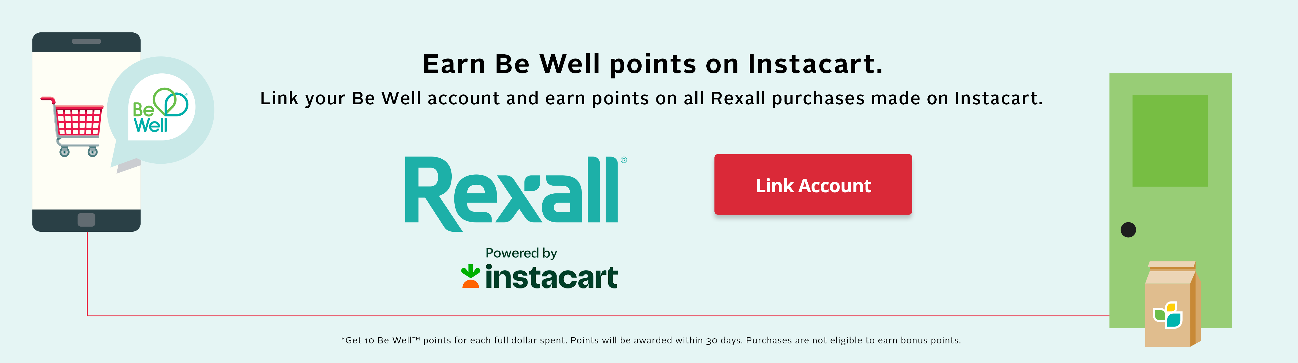 Earn Be Well points on Instacart by linking your account.