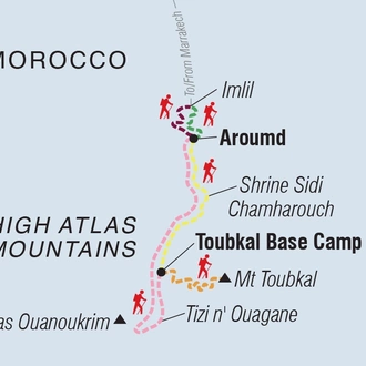 tourhub | Intrepid Travel | Mount Toubkal Winter Trek | Tour Map