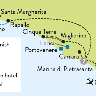 tourhub | Travelsphere | The Italian Riviera, Portofino & the Cinque Terre | Tour Map