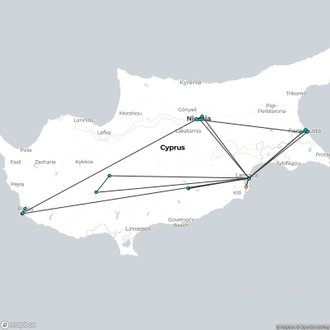 tourhub | Today Voyages | Discover Cyprus 2025 | Tour Map