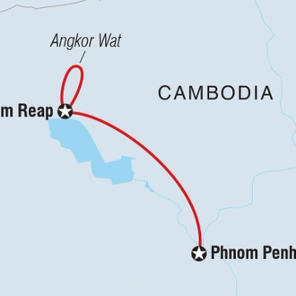 tourhub | Intrepid Travel | Premium Cambodia | Tour Map