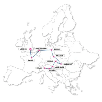 tourhub | TruTravels | Discover Europe By Rail - 20 Day Trip | Tour Map