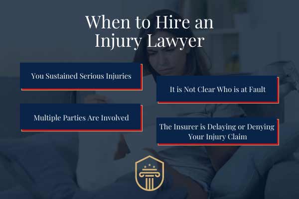 when to hire an injury lawyer infographic
