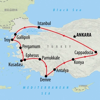 tourhub | On The Go Tours | Christmas Turkey - 12 days | Tour Map