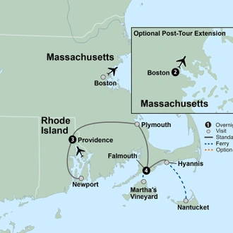 tourhub | Collette | Islands of New England  | Tour Map