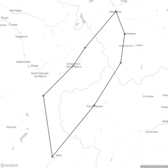 tourhub | The Natural Adventure | Tour du Mont Blanc Circuit in Comfort | Tour Map