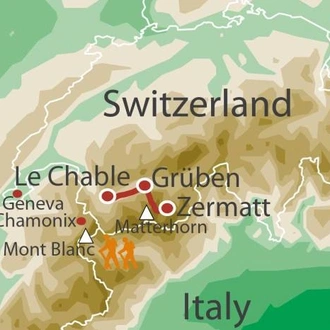 tourhub | UTracks | Haute Route - Switzerland | Tour Map
