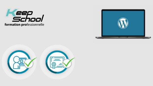 Représentation de la formation : Se former à WordPress et UX Design : cours individuel en visio (20h) + TOSA Wordpress 